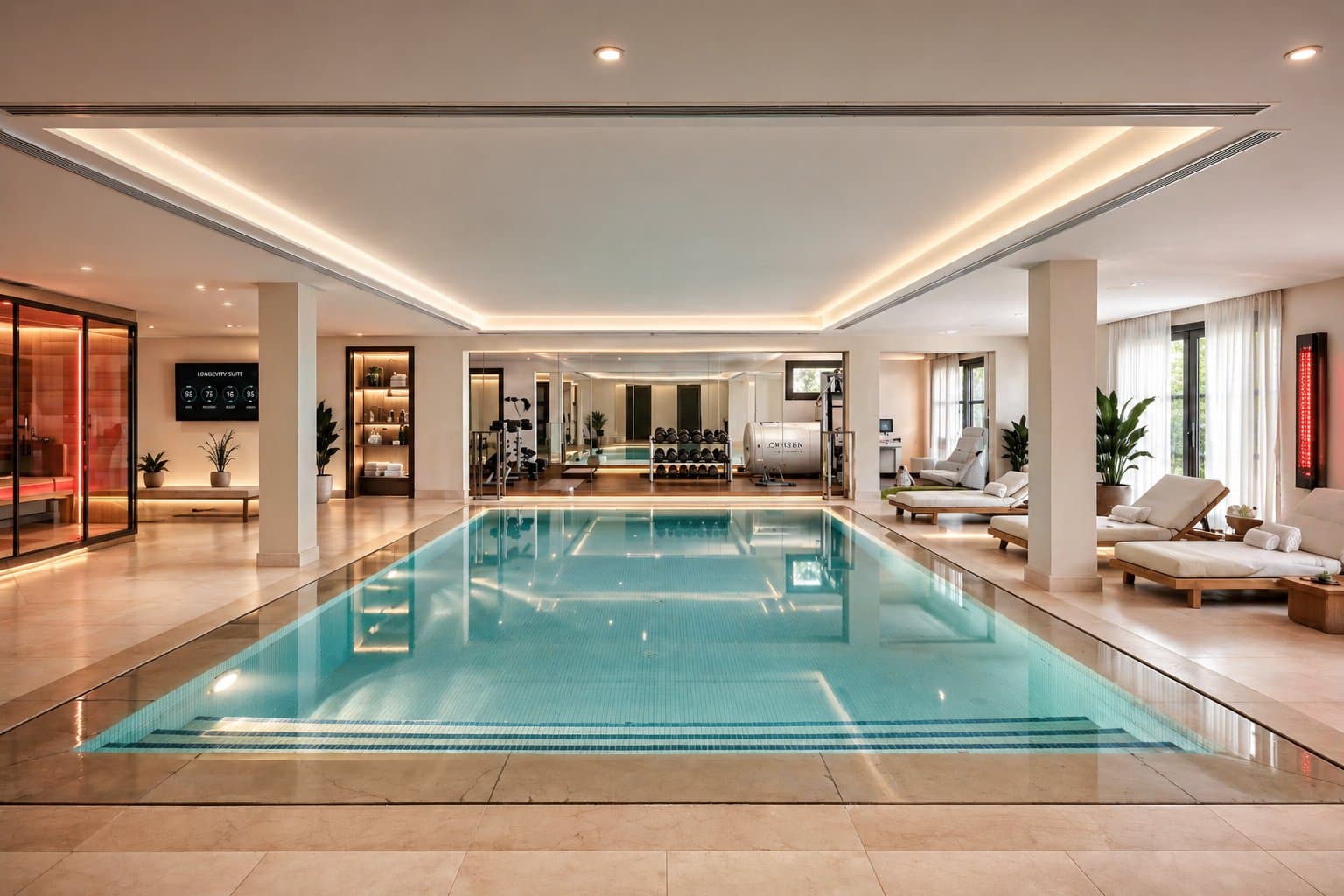 Indoor longevity suite and pool, La Zagaleta